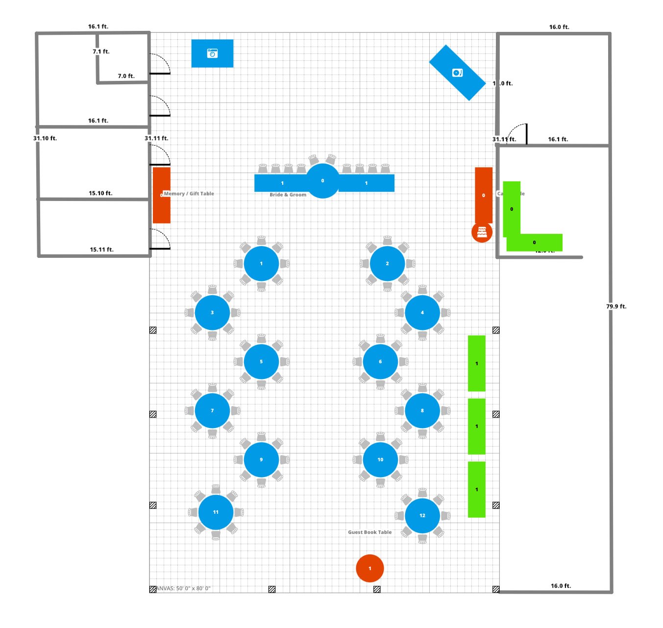 Floorplan Reception Wedding Seating